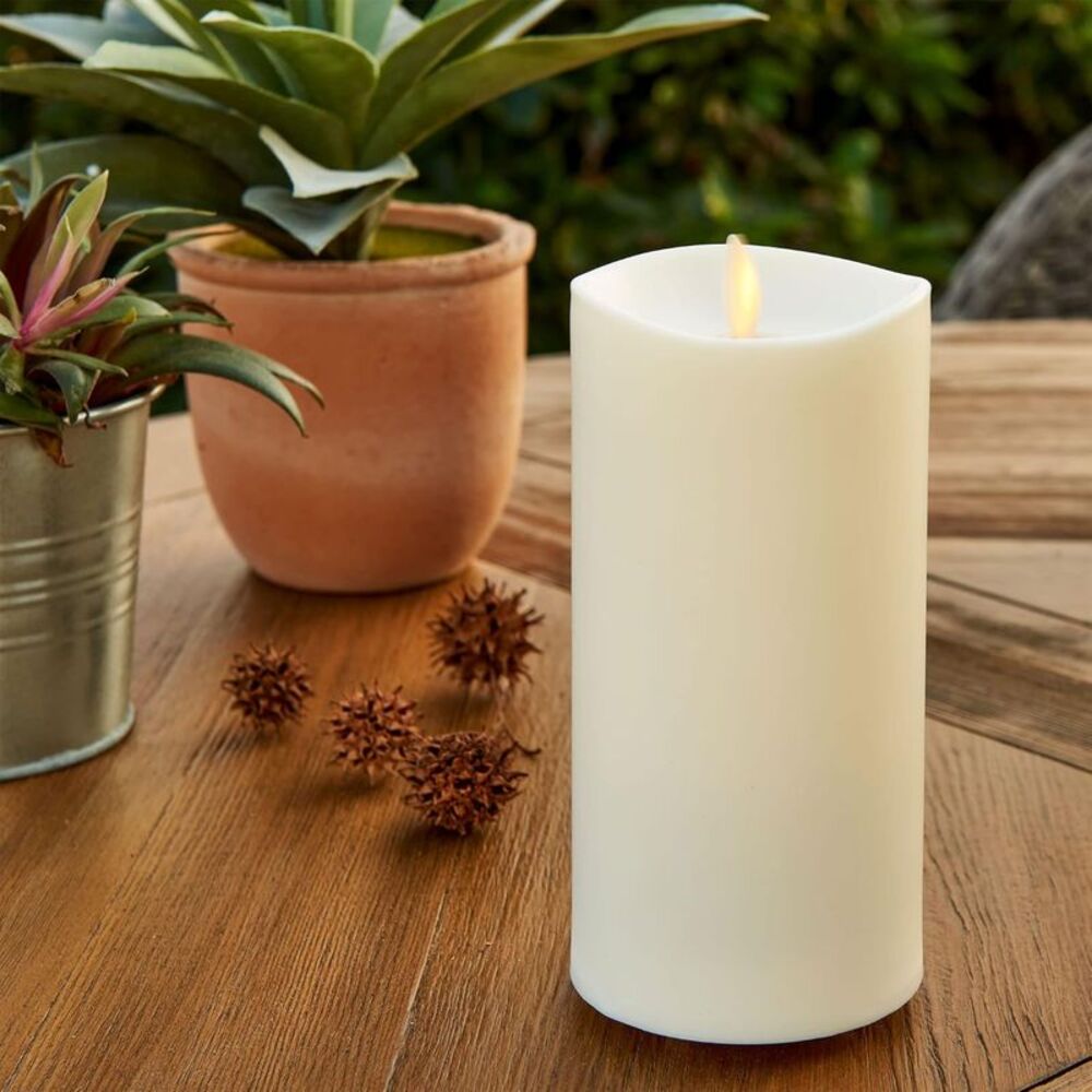 Luminara Flameless Battery Operated LED Candle for Decoration, 3.25"x7" - White